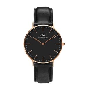 Daniel Wellington Classic Sheffield Watch - Black Face, Rose Gold, Black Leather
